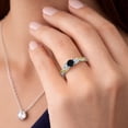 thumbnail image 4 of Gem Stone King 925 Sterling Silver Black Onyx and White Lab Grown Diamond 3 Stone Engagement Ring for Women (0.45 Cttw, Gemstone December Birthstone, Size 7), 4 of 6