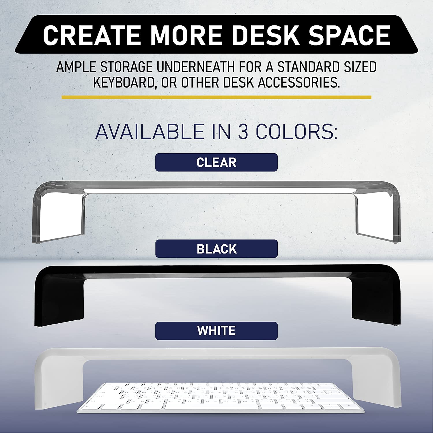 Dasher Products Acrylic Laptop Stand with Matching Pen Holder, Contemporary Design, Ergonomic Viewing Position, Raises Monitor 3 inches, 12mm Thick Clear Acrylic, No More Clutter