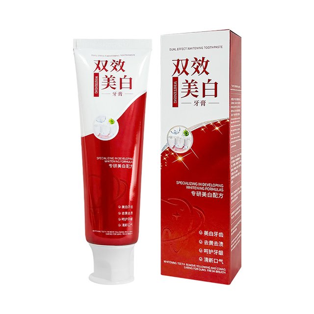 Xihbxyly oferta de hoy Pasta delicias blanqueadora doble efecto que refresca aliento y reduce amarilleo y blanqueamiento 100 g