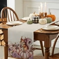 thumbnail image 3 of Pink Pumpkin Squirrel Table Runner, Autumn Thanksgiving Kitchen Dining Table Decoration for Home Party Decor 13x108 Inches, 3 of 9