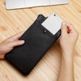 thumbnail image 3 of Wristlet Phone Purse Solid Color Portable Genuine Leather Card Wallet Zip Wallet, 3 of 10
