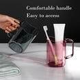 thumbnail image 2 of Clearance Transparent Mouthwash Cup with Handle, Plastic Toothbrush Cup, Portable Bathroom Rinsing Mug with Toothbrush Slot, Household Wash Cup for Bathroom Vanity, 400ml, 2 of 5