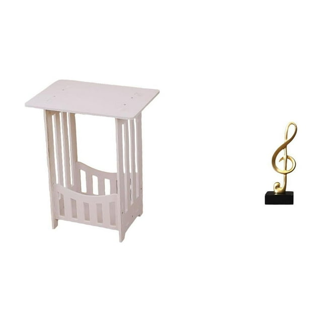 Mesita De Noche Con Escultura Creativa De Notas Musicales. Práctica Mesa Auxiliar Y Adorno Con Figura Musical Para La Decoración Del Salón, El Pasillo O El Escritorio.