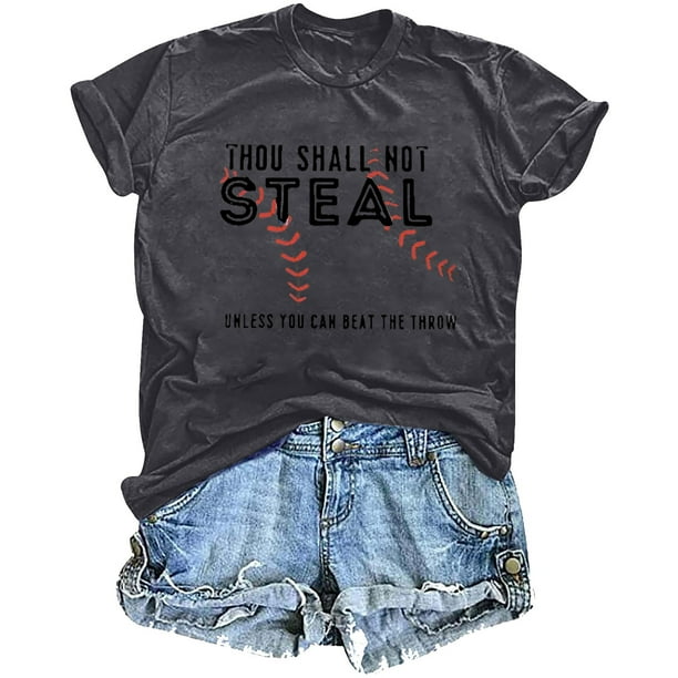 Mujeres Impreso Casual Top, Manga Corta Crew Cuello Blusa para la Primavera Y el Verano Desgaste, Ligero Imitación Algodón Moda Tee