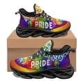 thumbnail image 1 of Zapatillas de baloncesto antideslizantes con cordones y diseño personalizado del orgullo LGBT para mujer, zapatillas populares para exteriores, viajes y fitness., 1 of 6