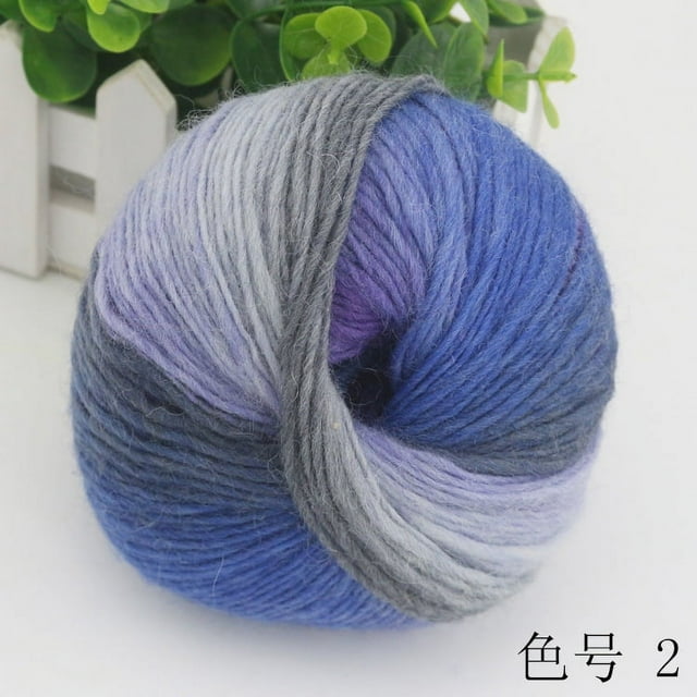 Nvzi 4 Pack Rainbow Soft Yarn 100% Wool Gradient Multi Color Yarn for Crocheting Knit Total Length 180m×4,784yds,200g,B