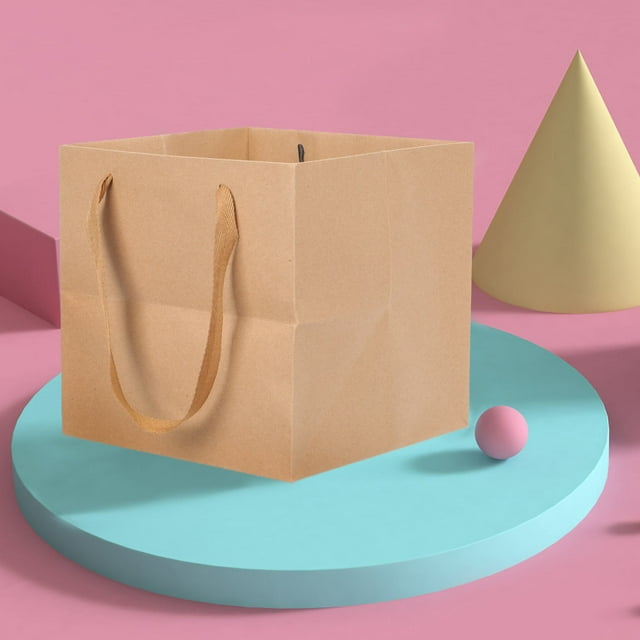OULII 4Pcs Kraft Bags Oilproof Thick Kraft Paper Bags for Food Storage