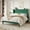 Green, variant on Einfach Queen Size Luxury Velvet Upholstered Platform Bed Frame with Wingback Headboard, Light Grey