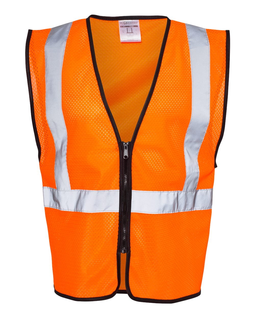 Kishigo Class 2 Zippered Mesh Economy Vest 1547-1548 Orange 2/3XL