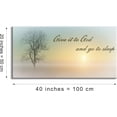 thumbnail image 2 of Canvas Wall Art of Misty Sunset & Tree Plant Picture For Bedroom Home Above Bed, White Country Wood Sign For Bathroom, Give It To God & Go to Sleep Artwork Decor, Inner Unframed, 2 of 3