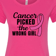 thumbnail image 4 of Inktastic Breast Cancer Awareness Cancer Picked the Wrong Girl Women's T-Shirt, 4 of 5