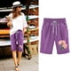 thumbnail image 1 of Puntoco Pantalones cortos deportivos para mujer Pantalones cortos con cordón y estampado de cintura elástica para mujer, 1 of 3
