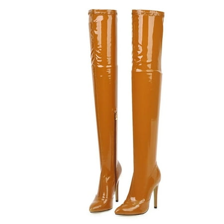 

Women S Stretch High-Heeled Over-The-Knee Boots Stiletto Thigh Boots Size 8.5