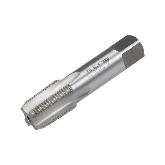 ZG3/8-19 Pipe Thread Tap, Machine Threading Screw Tap Right Hand, HSS Uncoated Straight Flute, H2 Tolerance