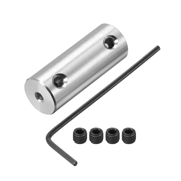 Acoplamiento de eje 2mm a 2mm Bore L26xD10 Conector rígido flexible para rueda de motor de robot con llave hexagonal