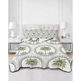 thumbnail image 2 of Twin XL Quilt Bedding Set, Palm Trees Reversible Summer Quilt 3 Pieces, Green Summer Botanical Watercolor Lightweight Bedspreads Coverlets with 2 Pillow Shams for All Seasons, 2 of 5