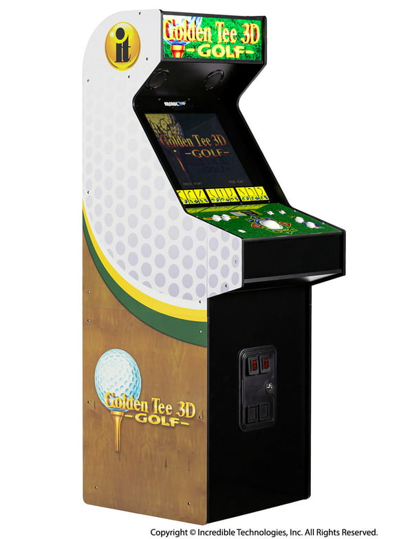 Arcade1UP, Golden Tee Arcade Machine 3D Edition 8-IN-1 , 19 inch Screen, 66 inch Tall