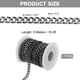 thumbnail image 2 of Cadenas de curb de aluminio de 16.4 pies, eslabones retorcidos, carrete de cadena de joyería para collares y pulseras, negro, 2 of 6