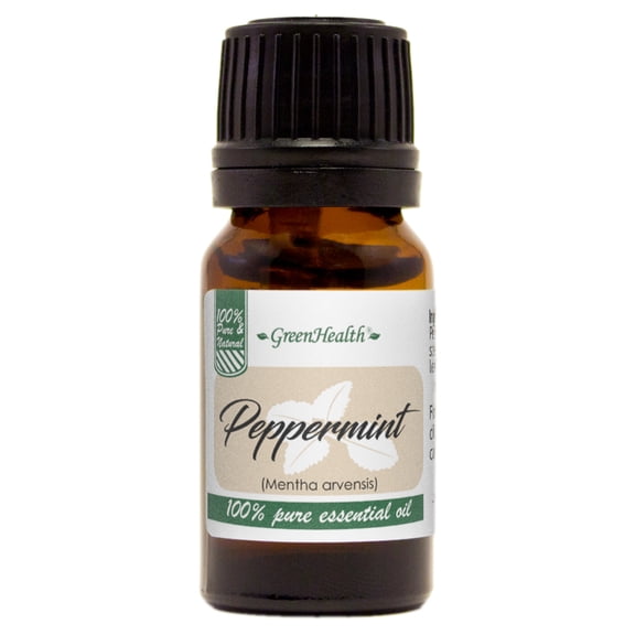 Peppermint Essential Oil - 1/3 fl oz (10 ml) Glass Bottle w/ Euro Dropper - 100% Pure Essential Oil by GreenHealth