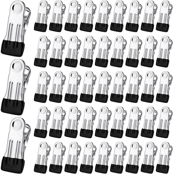 Metal Pool Cover Clips,Black Hanger Clips,Household Fixed Clothespins,Multipurpose Food Packages Clips,Heavy Duty Clothes Pins,Stainless Steel Towel Clips,for Winter Wind Guard 30Pcs