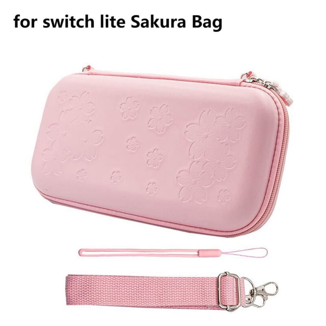 Bonita funda para Nintendo Switch LITE Sakura, bolsa de viaje rígida, portátil, con accesorios protectores y cuerda para colgar.