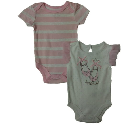 Infant Girls Future Ballerina Polka Dot Single Bodysuit 2-PC Outfit
