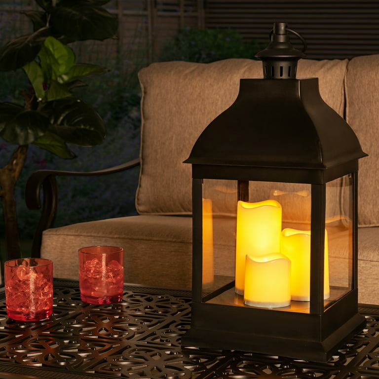 Portable Plastic Hanging Candle Holder Lantern Battery Powered