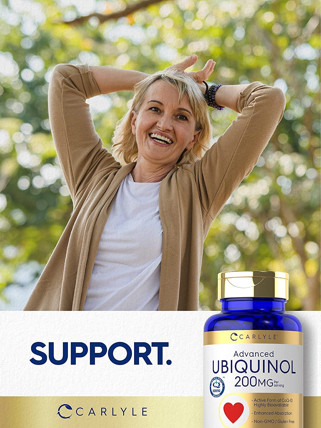 Ubiquinol 200mg | 60 Softgels | CoQ10 Supplement | Highly Bioavailable | by Carlyle