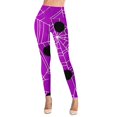 thumbnail image 3 of Gibobby Running Pantalones deportivos Yoga Leggings con estampado Halloween para mujer Leggings elásticos pantalones casuales botas pantalones（Azul， M), 3 of 5