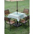 thumbnail image 3 of Outdoor Tablecloth with Umbrella Hole & Zipper, Farmhouse Aqua Striped Square Tablecloth 60x60 Inch, Modern Minimalist Stripes Patio Table Cover Waterproof Table Cloth for Picnic/Party, 3 of 7