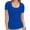 Royal blue, variant on Women's Square Neck Ribbed Knit T-Shirt, Short Sleeve Slim Fit Casual Top