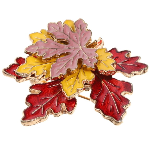 KAJNBN 1Set Brooch Pin Maple Leaf Jewelry Women Metal Enamel For Thanksgiving Parties Everyday Wear