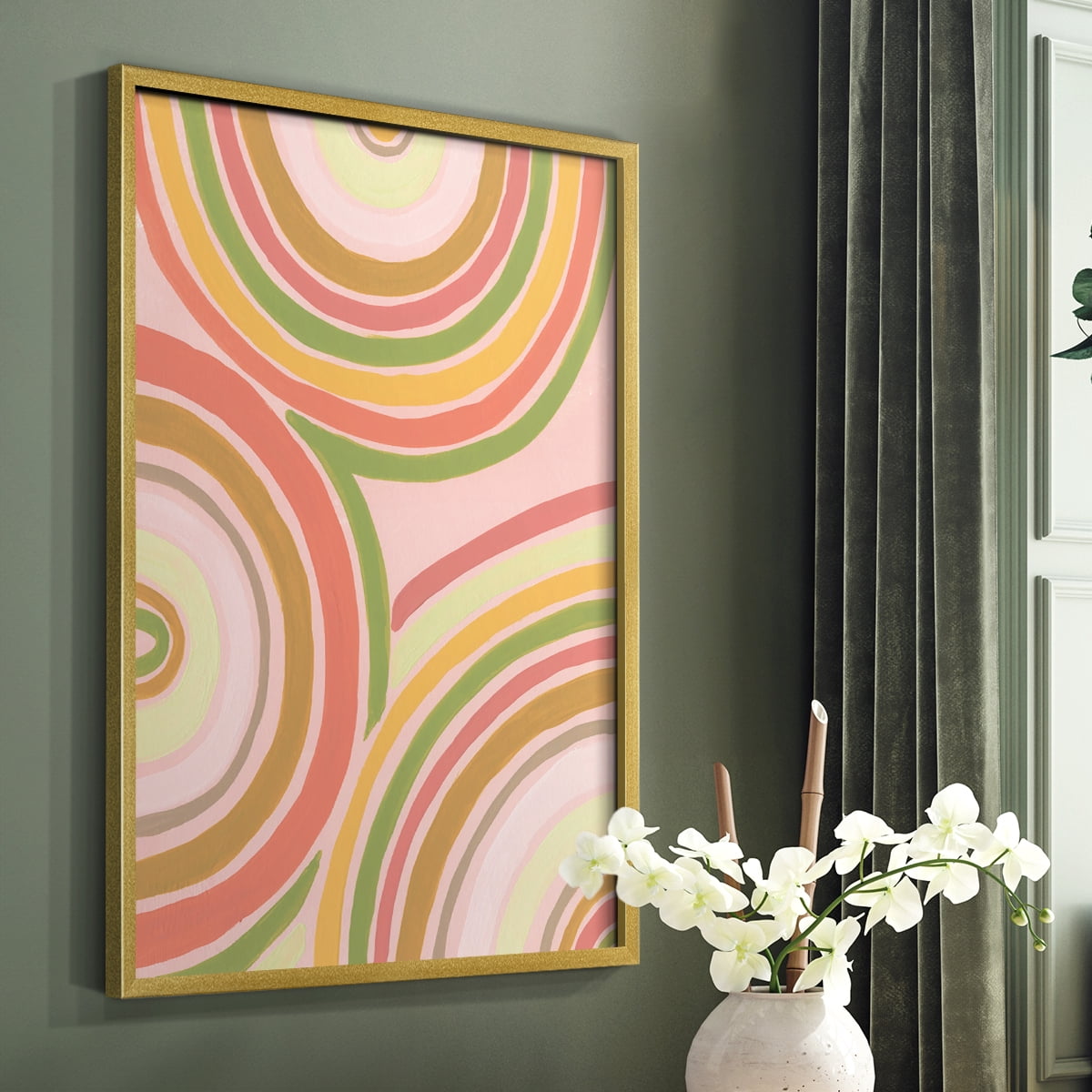 Abstract Rainbow II in Paper Solid Wood 8 x 10 Framed Print
