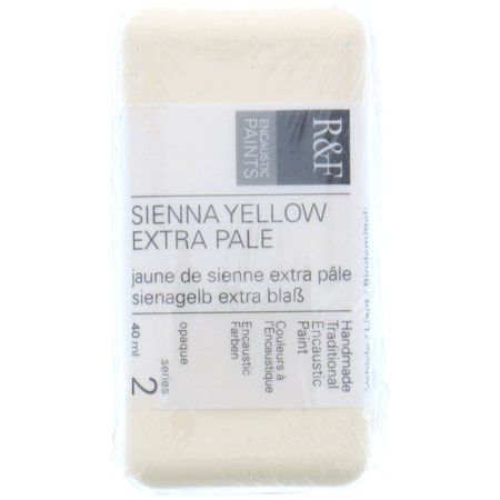 UPC: 0836943000926 | R&F Handmade Paints Encaustic Paint Cake  40ml  Sienna Yellow Extra Pale