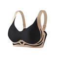 thumbnail image 4 of Sopiago Womens Comfortable Wireless Bras Push Up Seamless Bralettes Soft V Neck Brassiere Full Coverage Everyday Wireless Seamless Bras for Women Black,3XL, 4 of 4
