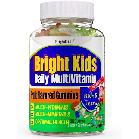 Brightkids Kids Multivitamin Gummies | Multivitamin for Kids | 90 Gummy Vitamins for Kids | Sugar Free Kids Vitamins Gummy Multivitamin | Vegan & Non-GMO - 90 Gummies
