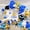 Blue White Gold, variant on Red Black Gold Balloon Arch Kit with Explosion Star Foil Balloons Black Gold Balloons Red Confetti Graduation Balloon Garland for 2025 Graduation Decoration Birthday Baby Shower Party
