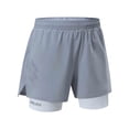 thumbnail image 5 of lcziwo Shorts for Men Big and Tall Faux Two Piece Casual Elastic Waist Beach Shorts Camping Fishing Outdoor Drawstring Work Shorts with Pockets Gray XXXL, 5 of 10