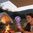 thumbnail image 7 of ROLKFUK Purple Handheld High-Speed Turbo Fan, Portable USB Rechargeable Personal Fan with 3 Speeds for Travel Office Home, 7 of 7