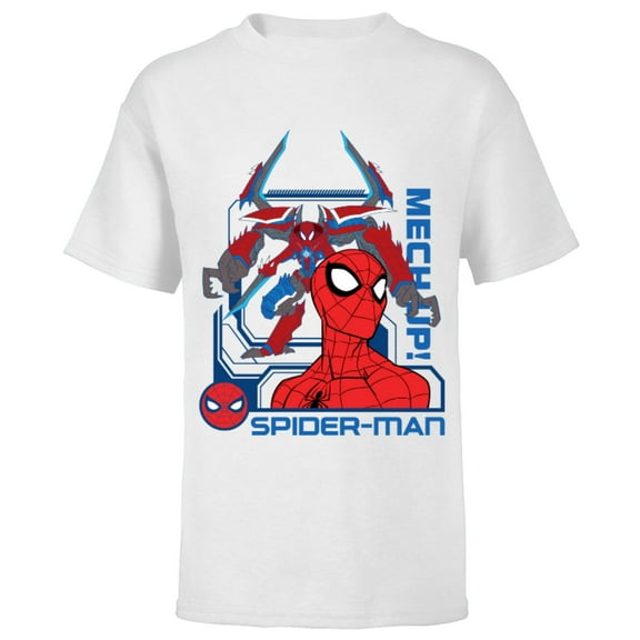 Marvel Mech Strike: Monster Hunters Spider-Man Mech Up - Short Sleeve T-Shirt for Kids - Customized-White