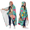 thumbnail image 2 of Wearable Blanket,German Shepherd with Pioneer Flower Hooded Wearable Flannel Blanket for Adults & Teens,Winter Poncho Shawl Wrap Cape Cozy Anti-Pill,50"x60", 2 of 4