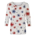 thumbnail image 6 of JTZGDY Womens Independence Day Tops Plus Size Dressy 3/4 Length Seleve American Flag Printed Crewneck Tunic Blouse Trendy Oversized Holiday Patriotic Shirts Multicolor#08 M, 6 of 6