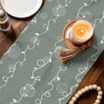 thumbnail image 3 of Sage Green Table Runner 70 Inches, Vintage Minimalist Lines Abstract Art Bed Runner Dresser Scarves Tabletop for Indoor Outdoor Parties/Ceremony/Banquet, 13" x 70", 3 of 9