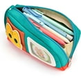 thumbnail image 3 of Estuche de gran capacidad con diseño de gato adorable, bolsa para lápices, papelería, bolígrafos para adolescentes, niñas y niños, con pegatinas mágicas e insignias decorativas, amarillo, 3 of 8