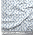 thumbnail image 1 of Soimoi Blue Velvet Fabric Pecan Leaves Fabric Prints By Yard 58 Inch Wide, 1 of 3