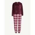 thumbnail image 5 of Joyspun Women’s Plush Hooded Top and Pants, 2-Piece Pajama Set, Sizes XS to 3X, 5 of 5