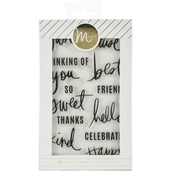 Heidi Swapp Minc Clear Stamps 14/Pkg-Sentiments