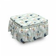 thumbnail image 1 of Nursery Ottoman Cover, Unicorns Moon Stars Spots, 2 Piece Slipcover Set with Ruffle Skirt for Square Round Cube Footstool Decorative Home Accent, Standard Size, Multicolor, by Ambesonne, 1 of 1