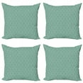 thumbnail image 1 of Ambesonne Green Throw Pillow Cover 4 Pack, Vintage Victorian Ornate, 18", Turquoise Seafoam, 1 of 2