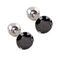 thumbnail image 4 of Ear Studs Anti-allergic Cubic Zirconia Stainless Steel 3 Prong Design Earrings For Daily Life, 4 of 5